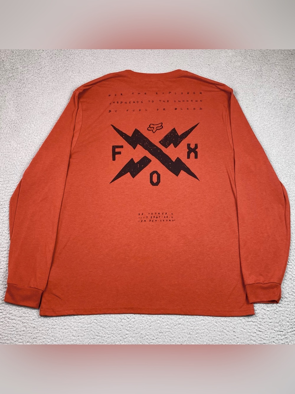Fox Racing T shirt Men's Size XL Long Sleeve Logo Tech Crewneck